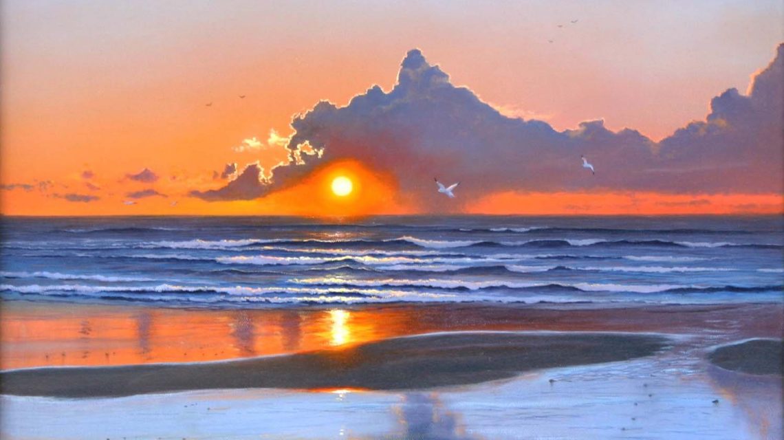 Taking Flight 410 x 510 Sunset Paiintings Cornwall