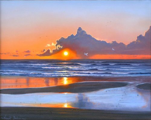 Taking Flight 410 x 510 Sunset Paiintings Cornwall