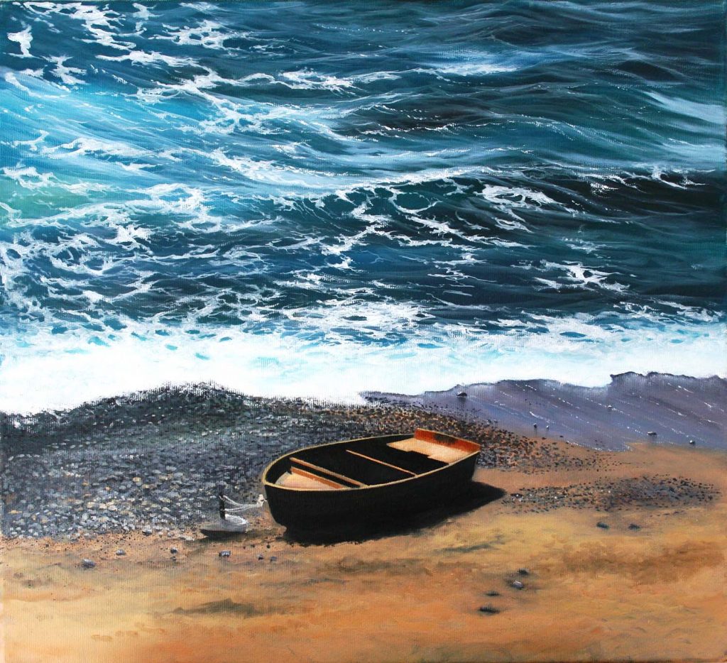 The Boat 410 x 410 Seascape Artist Cornwall Vince Basham