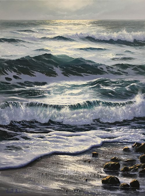 Rocky-Shore-610-x-460 Vincent Basham Seascape Artist Cornwall
